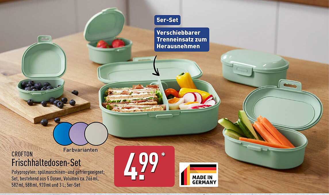 CROFTON Frischhaltedosen-Set - 5er-Set