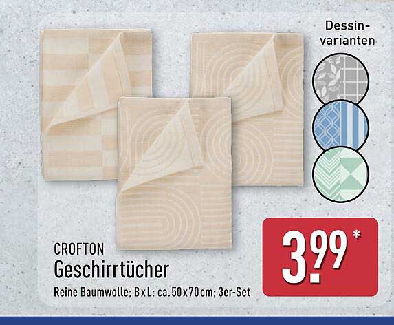 CROFTON Geschirrtücher 3er-Set