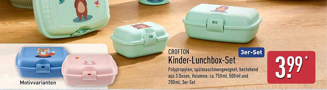 CROFTON Kinder-Lunchbox-Set 3er-Set
