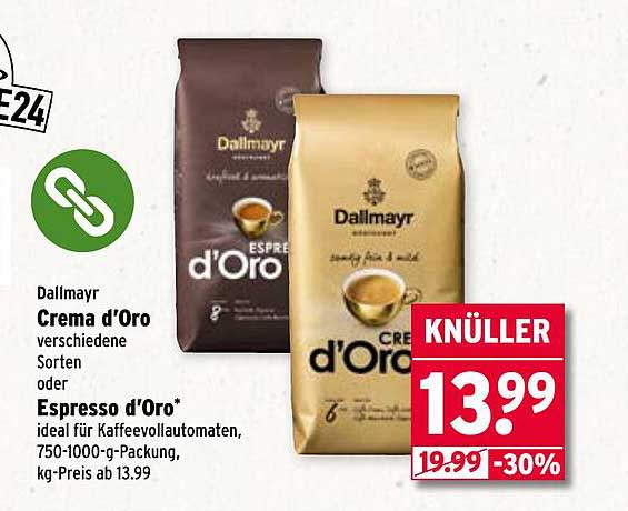 Dallmayr Crema d'Oro - verschiedene Sorten oder Espresso d'Oro