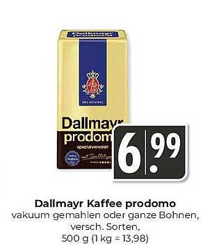 Dallmayr Kaffee prodomo - vakuum gemahlen oder ganze Bohnen, verschiedene Sorten