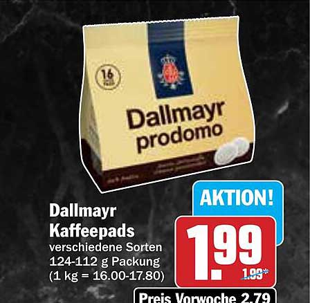 Dallmayr Kaffeepads verschiedene Sorten 124-112 g Packung