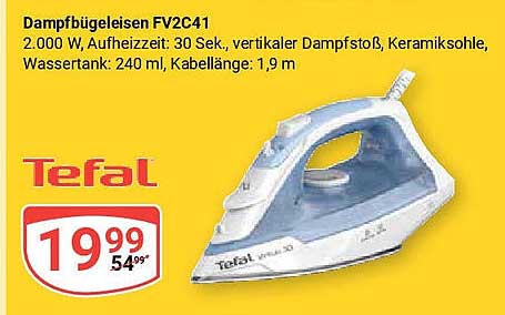 Dampf Bügeleisen FV2C41 von Tefal