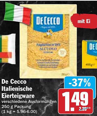 De Cecco Italienische Eierteigware 250 g