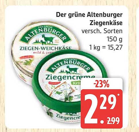 Der grüne Altenburger Ziegenkäse versch. Sorten