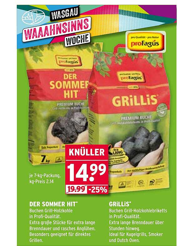 Der Sommer Hit & Grillis - Premium Buchen Grill-Holzkohle