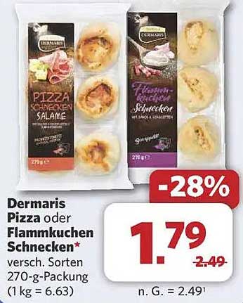 Dermaris Pizza oder Flammkuchen Schnecken 270-g-Packung