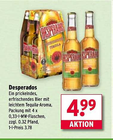 Desperados - Erfrischendes Bier mit Tequila-Aroma