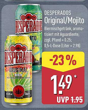 DESPERADOS Original/Mojito 0,5-L-Dose