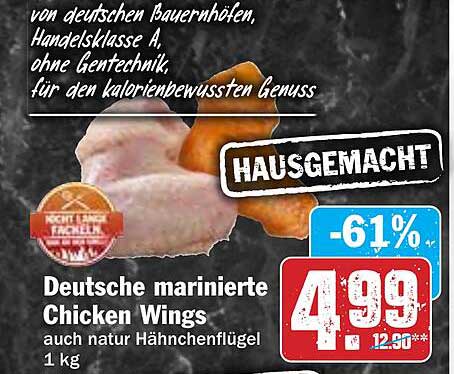Deutsche marinierte Chicken Wings 1 kg