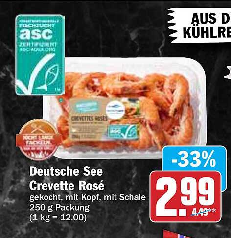 Deutsche See Crevette Rosé 250 g - 33% Rabatt!