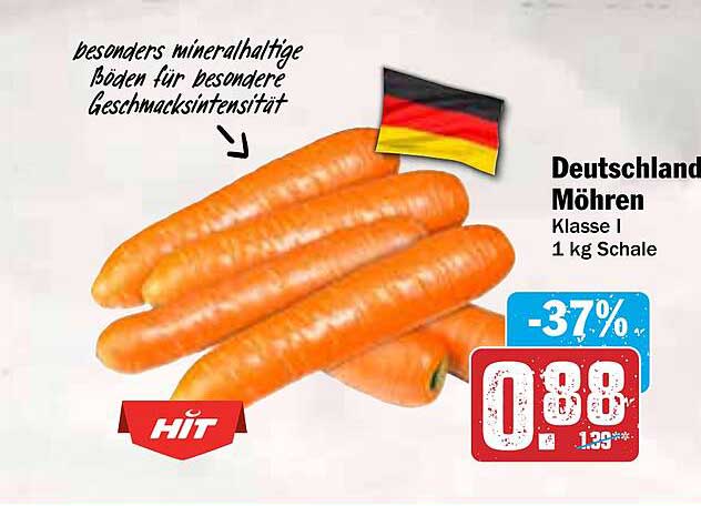 Deutschland Möhren Klasse I 1 kg Schale
