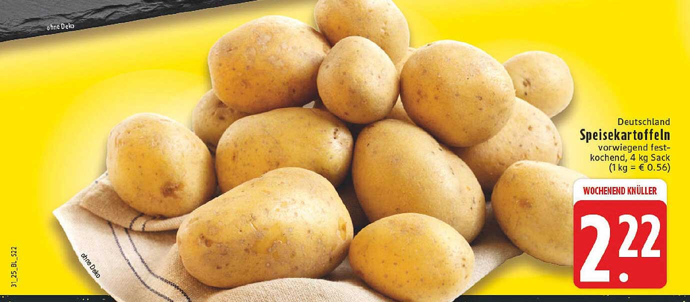 Deutschland Speisekartoffeln vorwiegend festkochend, 4 kg Sack