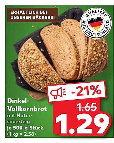 Dinkel-Vollkornbrot mit Natursauerteig je 500-g-Stück