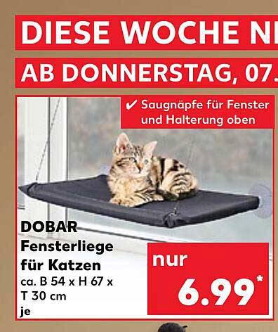 DOBAR Fensterliege für Katzen