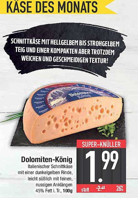 Dolomiten-König - Schnittkäse des Monats