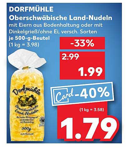 DORFMÜHLE Oberschwäbische Land-Nudeln mit Eiern oder mit Dinkelgrieß