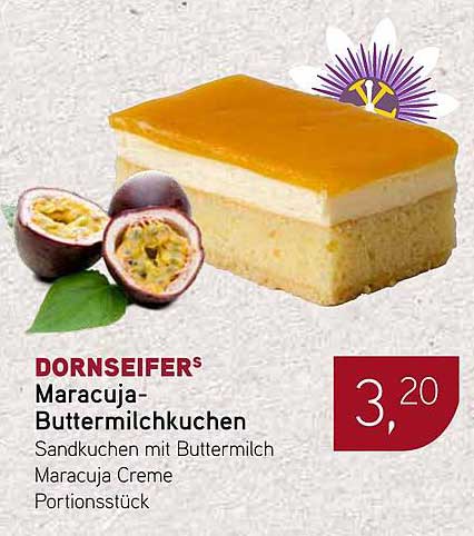 DORNSEIFER® Maracuja-Buttermilchkuchen Portionstück
