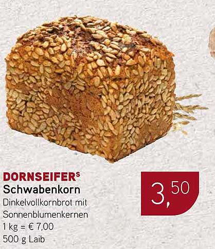 DORNSEIFER® Schwabenkorn Dinkelvollkornbrot mit Sonnenblumen-kernen
