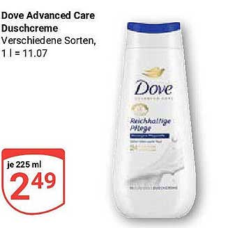 Dove Advanced Care Duschcreme - Verschiedene Sorten, 225 ml
