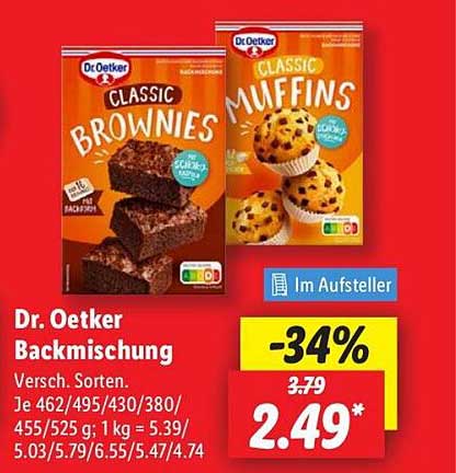 Dr. Oetker Backmischung - Classic Brownies und Classic Muffins