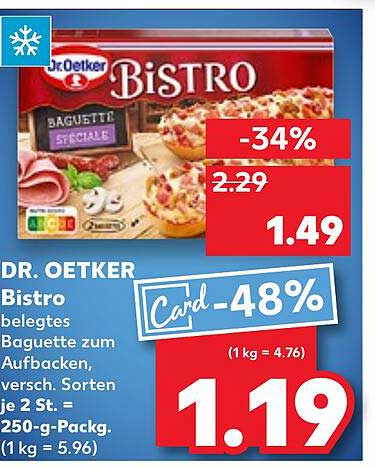 DR. OETKER Bistro belegtes Baguette zum Aufbacken