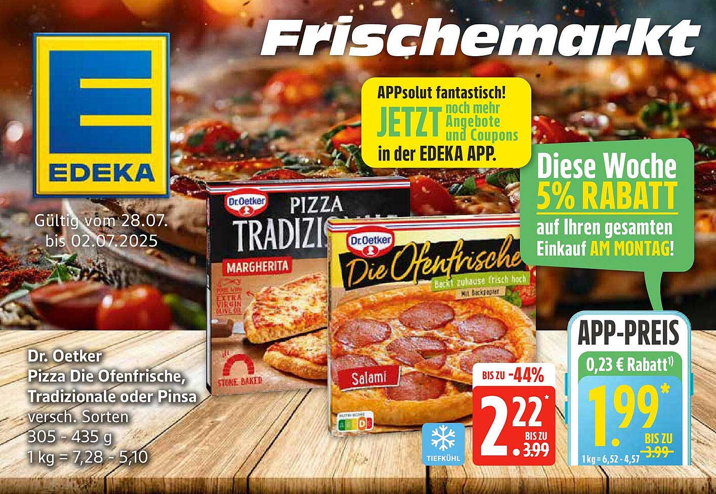 Dr. Oetker Pizza Die Ofenfrische, Traditionale oder Pinsa - verschiedene Sorten