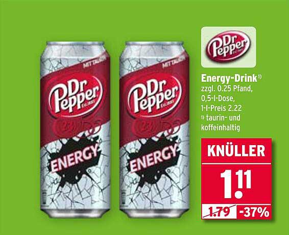 Dr. Pepper Energy-Drink 0,5 l Dose