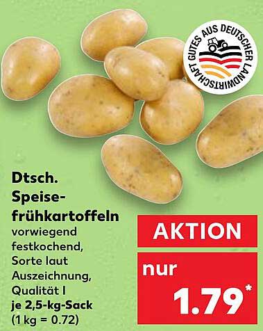 Dtsch. Speisefrühkartoffeln 2,5-kg-Sack für nur 1,79