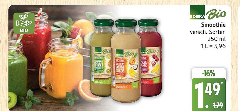 EDAKA Bio Smoothie, verschiedene Sorten - 250 ml