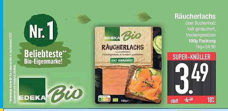 EDEKA Bio Räucherlachs 100g Packung