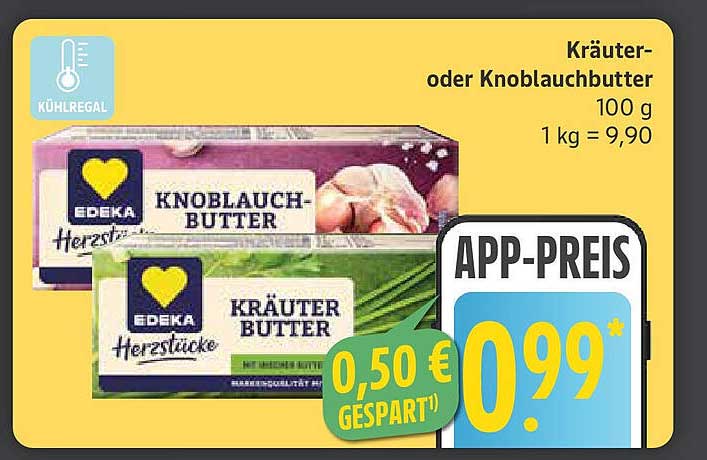 EDEKA Kräuter- oder Knoblauchbutter 100 g