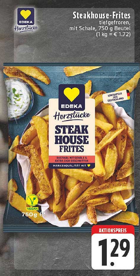 EDEKA Steakhouse-Frites, tiefgefroren, 750 g Beutel
