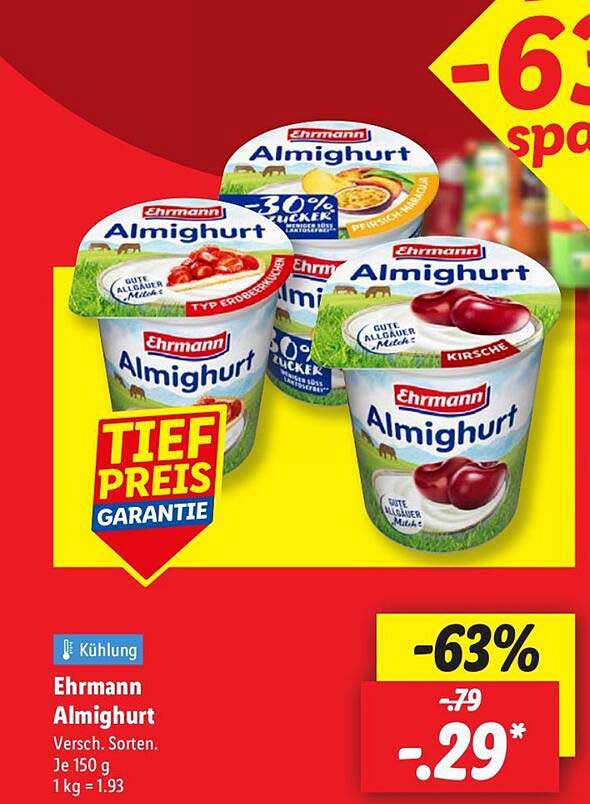 Ehrmann Almighurt - Verschiedene Sorten 150 g