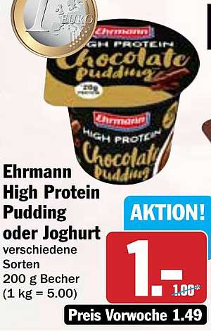 Ehrmann High Protein Pudding oder Joghurt - verschiedene Sorten