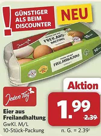 Eier aus Freilandhaltung, 10-Stück-Packung