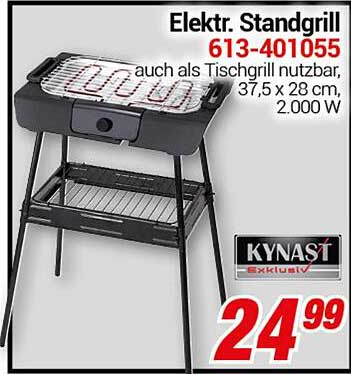 Elektrischer Standgrill 613-401055 von KYNAST – auch als Tischgrill nutzbar