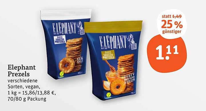 Elephant Pretzels - verschiedene Sorten, vegan