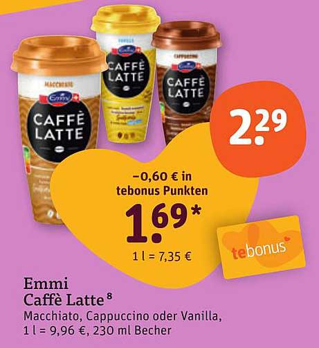 Emmi Caffè Latte Macchiato, Cappuccino oder Vanille
