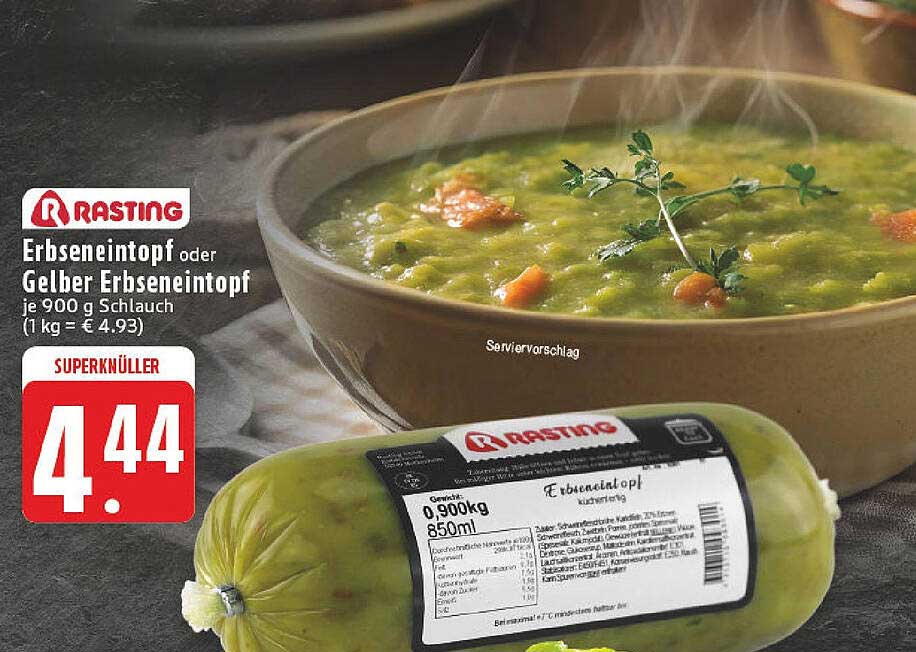 Erbseneintopf oder Gelber Erbseneintopf je 900 g Schlauch