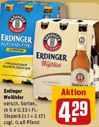 Erdinger Weißbier - 6 x 0,33 l Sixpack