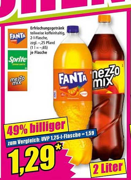 Erfrischungsgetränk Fanta 2-Liter-Flasche