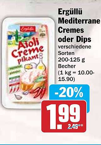 Ergüllü Mediterrane Cremes oder Dips 200-125 g Becher