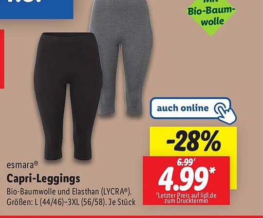 esmará® Capri-Leggings mit Bio-Baumwolle