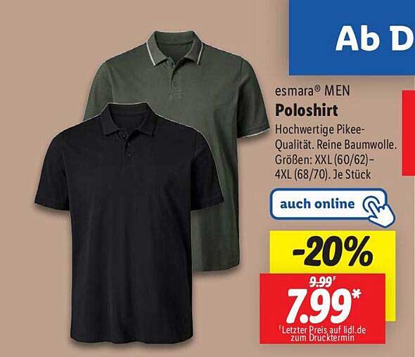 esmará® MEN Poloshirt - Hochwertige Pique-Qualität aus reiner Baumwolle