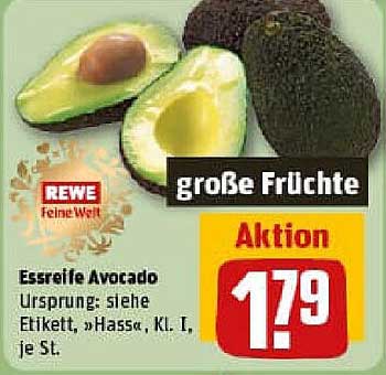 Essreife Avocado, große Früchte, Aktion