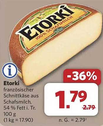 Etorki französischer Schnittkäse aus Schafsmilch - 100 g