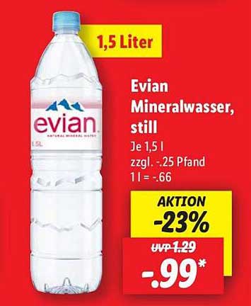 Evian Mineralwasser, still 1,5 Liter