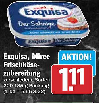 Exquisa Mirée Frischkäsezubereitung 200-135 g Packung