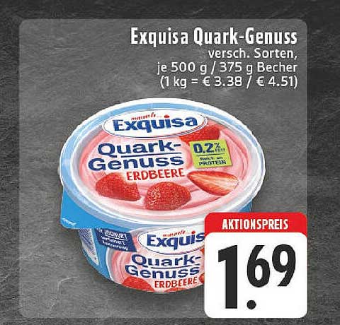 Exquisa Quark-Genuss Erdbeere 500 g / 375 g Becher